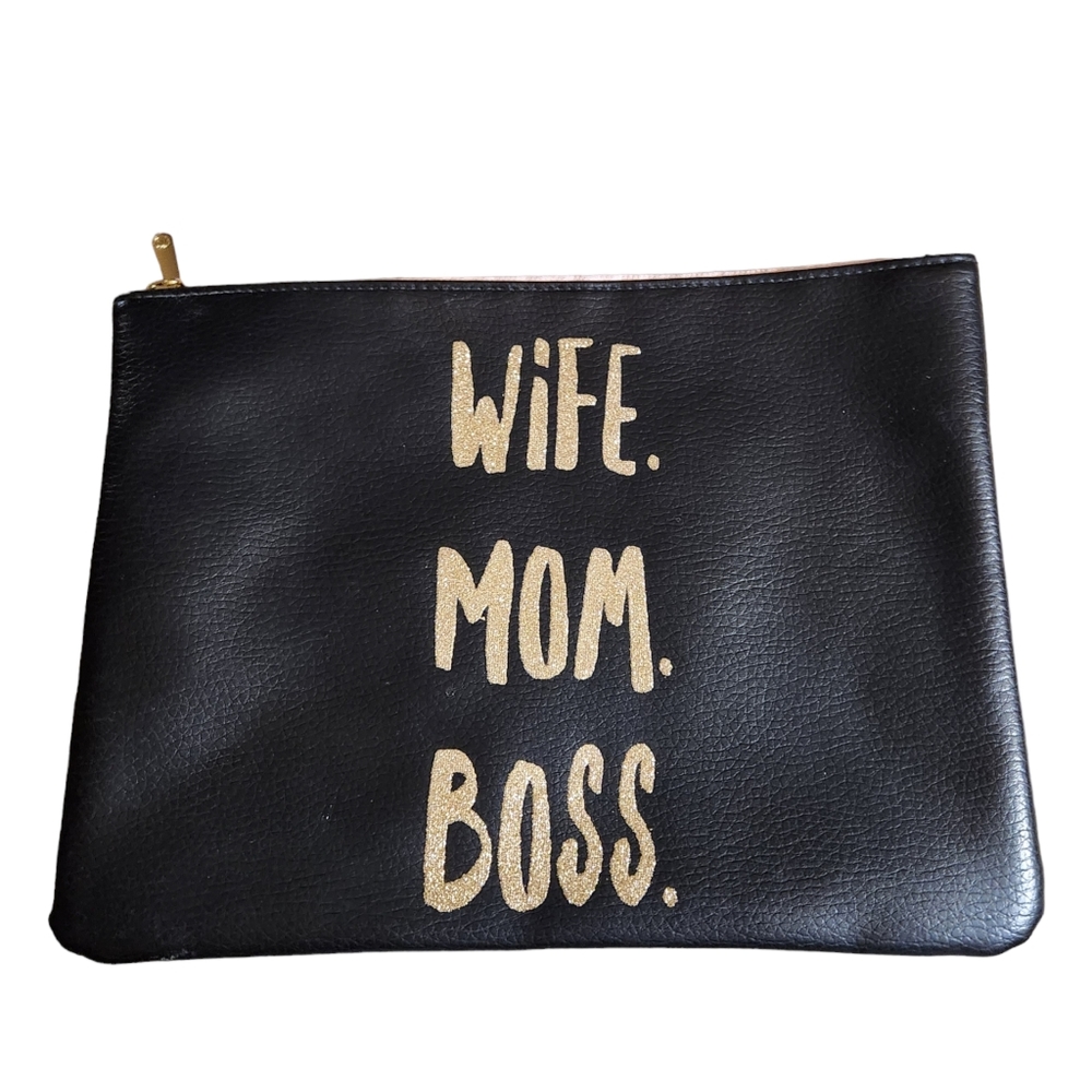 🎁Wife. Mom. Boss. Zip-Top Makeup/Toiletry Bag